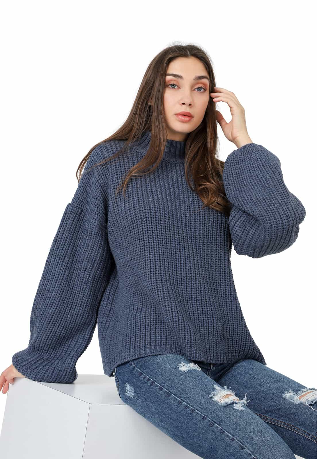 Sweater para Mujer Colombiano Punto Ingles Grueso Cuello Alto